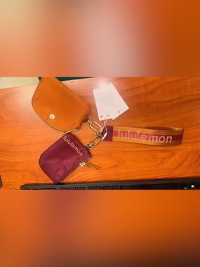 Lululemon Burgundy & Mustard Strap Crossbody Pouch